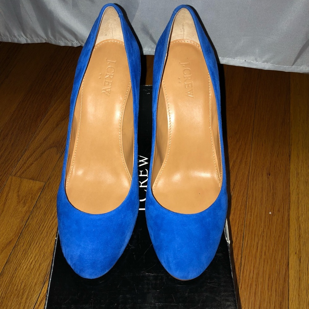 💙 J Crew Royal Blue Suede Heels 💙